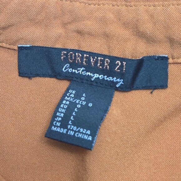 Forever 21 Utility Button Down High-Low Tunic Shirt L - Picture 3 of 6